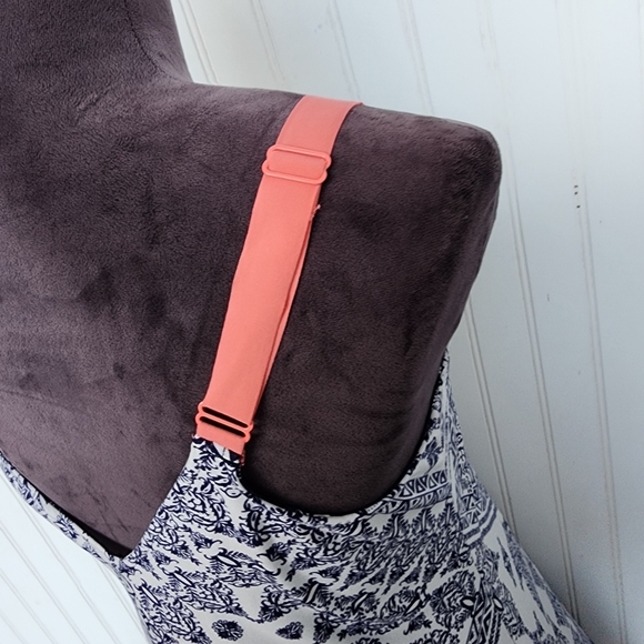 Apt 9 Intimates Paisley Geo Print Chemise Nightgown Lingerie Dress Navy Coral M - Picture 7 of 10